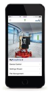  La nouvelle appli KSB FlowManager permet aux utilisateurs de communiquer avec leurs pompes, de les commander et de les configurer. 